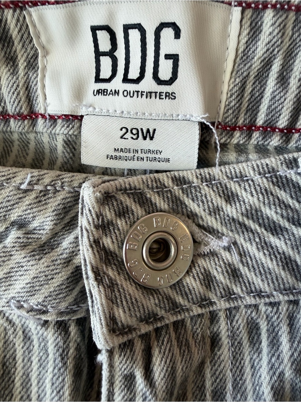 NWOT Urban Outfitters Jaya Ticking Stripe Low Rise Wide Leg Boyfriend Jeans 29 - Picture 9 of 15